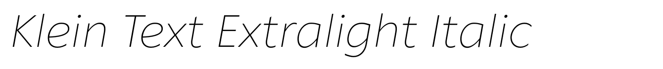 Klein Text Extralight Italic image